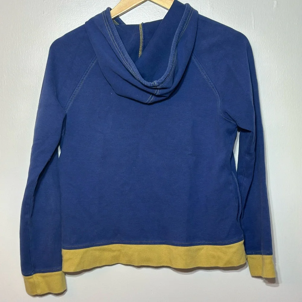 Willi Smith Vintage 90s Navy Hoodie with Yellow Trim women’s Medium #y2k - Picture 2 of 5